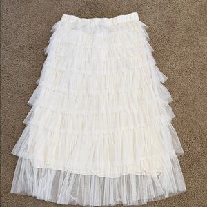 cupcakes & cashmere Cream Layered A-Line Skirt